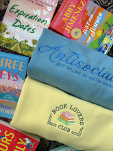 Load image into Gallery viewer, Antisocial but Willing to Discuss Books Crewneck - Misty Blue 📖