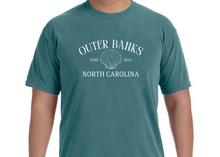 Load image into Gallery viewer, Outer Banks North Carolina custom embroidery t-shirt comfort colors