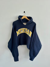 Load image into Gallery viewer, L - Vintage Michigan Wolverines Floral Cropped Hoodie