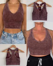 Load image into Gallery viewer, Mahogany - Ribbed Acid Wash Tank Top