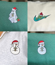 Load image into Gallery viewer, Forest Green - Holiday Ghost Embroidered Crewneck Pre-Order