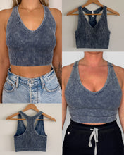 Load image into Gallery viewer, Blackberry - Ribbed Acid Wash Tank Top