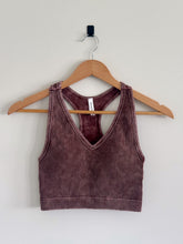 Load image into Gallery viewer, Mahogany - Ribbed Acid Wash Tank Top