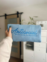 Load image into Gallery viewer, Antisocial but Willing to Discuss Books Crewneck - Misty Blue 📖