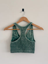 Load image into Gallery viewer, Dark Green - Ribbed Acid Wash Tank Top