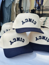Load image into Gallery viewer, Cincy Flipped Vintage Style Snapback - Navy Blue