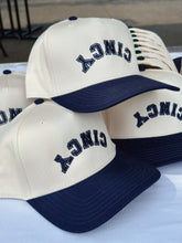 Load image into Gallery viewer, Cincy Flipped Vintage Style Snapback - Navy Blue