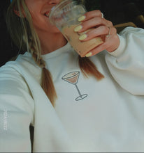 Load image into Gallery viewer, espresso martini crewneck with an iced coffee
