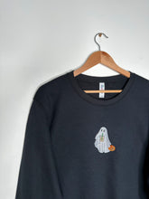 Load image into Gallery viewer, Black - Ghost w/ Pumpkin Embroidered Crewneck Pre-Order