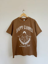 Load image into Gallery viewer, happy camper social club t-shirt in brown