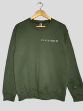 Load image into Gallery viewer, custom embroidered roman numeral date on crewneck