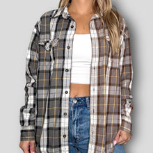 Load image into Gallery viewer, M - Gray Toned Split Dyed Flannel