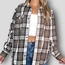 Load image into Gallery viewer, M - Gray Toned Split Dyed Flannel