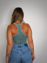 Load image into Gallery viewer, Dark Green - Ribbed Acid Wash Tank Top