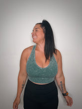 Load image into Gallery viewer, Dark Green - Ribbed Acid Wash Tank Top