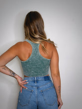 Load image into Gallery viewer, Dark Green - Ribbed Acid Wash Tank Top