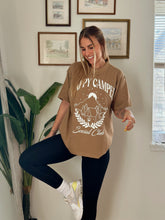 Load image into Gallery viewer, happy camper social club t-shirt in brown