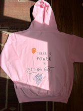 Load image into Gallery viewer, there is power in letting go hoodie in pink and cream colorways.