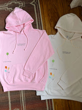 Load image into Gallery viewer, there is power in letting go hoodie in pink and cream colorways.
