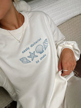 Load image into Gallery viewer, "Easily Distracted by Shells" Linen Balloon Sleeve Crewneck 🐚