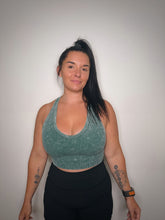 Load image into Gallery viewer, Dark Green - Ribbed Acid Wash Tank Top