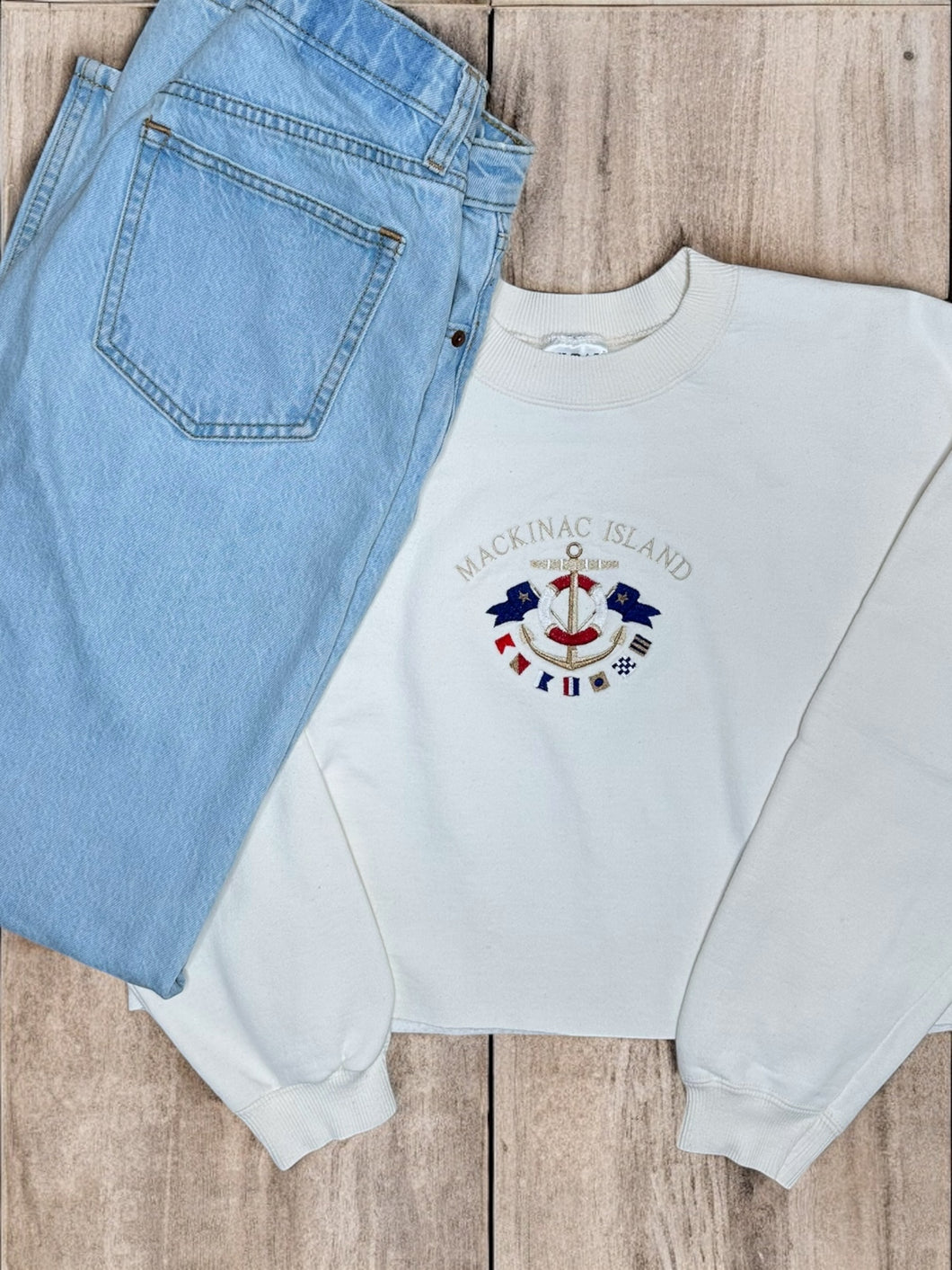 M - Vintage Mackinac Island Cropped Crewneck