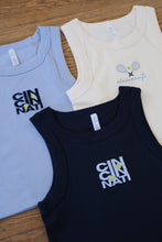 Load image into Gallery viewer, Cincy Racket Tennis Ribbed Tank (Cream)
