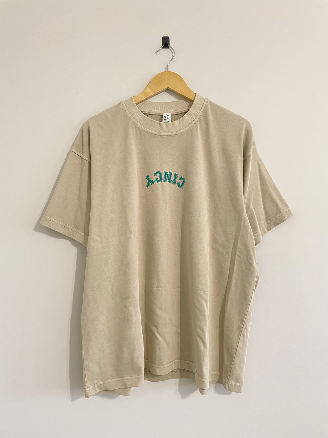 Cincy T-Shirt - Cream & Teal