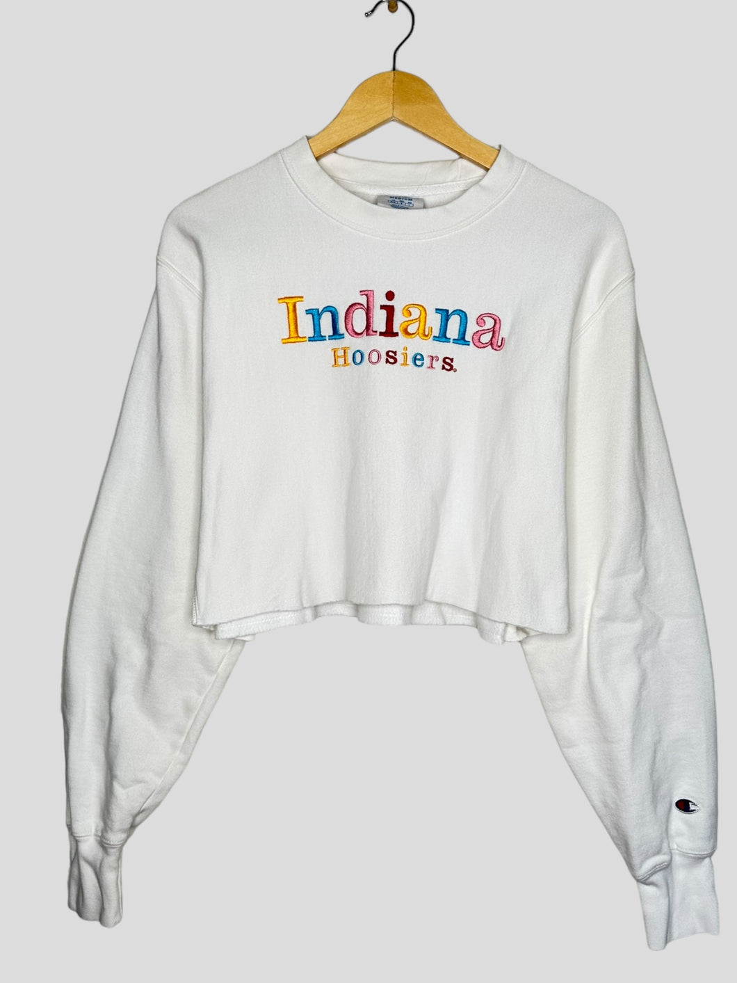 M - Vintage Indiana Hoosiers Reverse Weave Cropped Crewneck