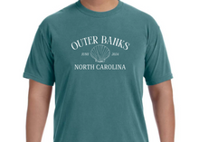 Load image into Gallery viewer, Outer Banks North Carolina custom embroidery t-shirt comfort colors
