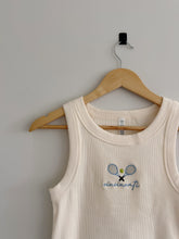 Load image into Gallery viewer, Cincy Racket Tennis Ribbed Tank (Cream)

