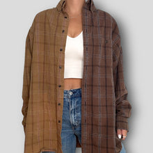 Load image into Gallery viewer, XL Tall - Brown Toned Split Dyed Flannel
