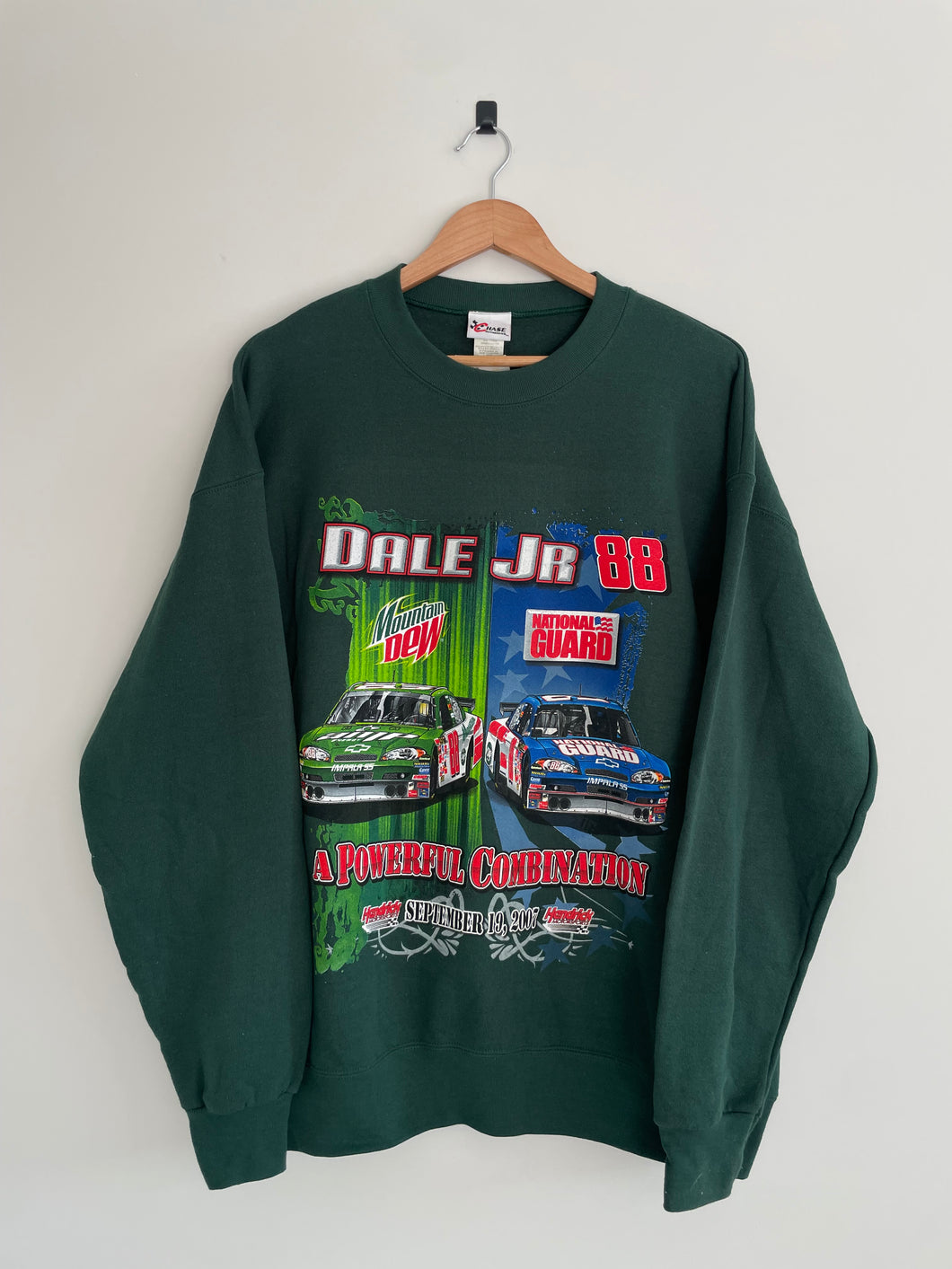 L - Vintage NASCAR Dale Jr Double Sided Crewneck - New