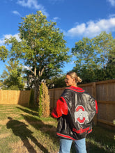Load image into Gallery viewer, XL - Vintage Ohio State Buckeyes Genuine Leather Jacket - Double Sided - Rare
