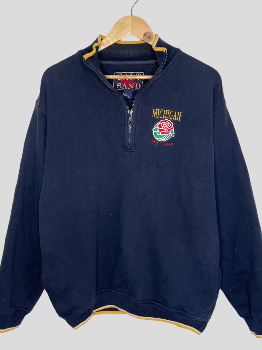 S/M - Vintage Michigan Wolverines 1998 Rose Bowl Quarter Zip