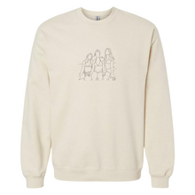 Load image into Gallery viewer, custom line drawn embroidery taken from photograph and embroidered on sweatshirts
