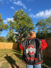 Load image into Gallery viewer, XL - Vintage Ohio State Buckeyes Genuine Leather Jacket - Double Sided - Rare
