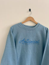 Load image into Gallery viewer, Antisocial but Willing to Discuss Books Crewneck - Misty Blue 📖
