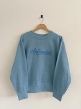 Load image into Gallery viewer, Antisocial but Willing to Discuss Books Crewneck - Misty Blue 📖
