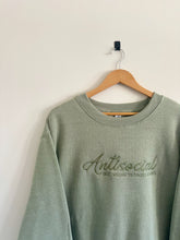 Load image into Gallery viewer, Antisocial but Willing to Discuss Books Crewneck - Sage 📖
