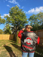 Load image into Gallery viewer, XL - Vintage Ohio State Buckeyes Genuine Leather Jacket - Double Sided - Rare
