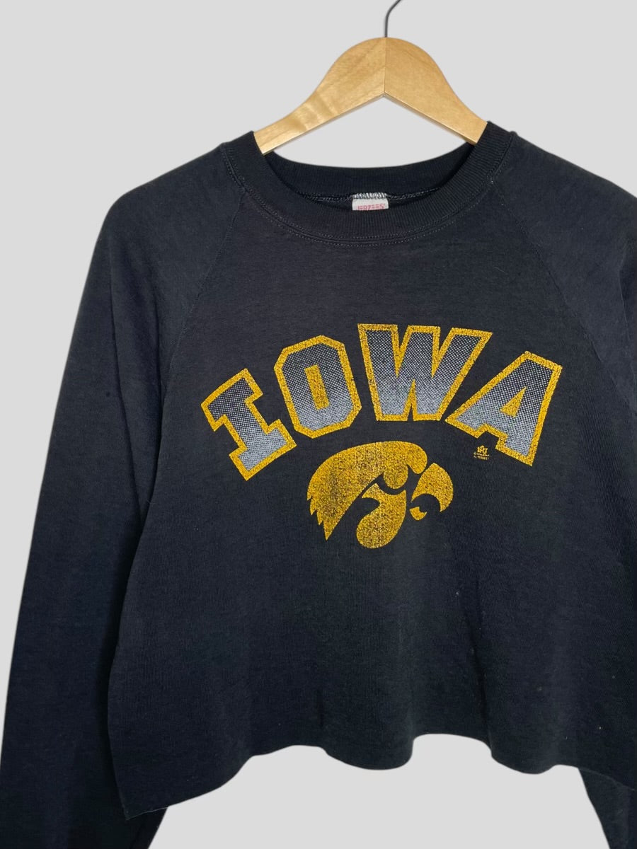 M - Vintage Iowa Hawkeyes Cropped Crewneck