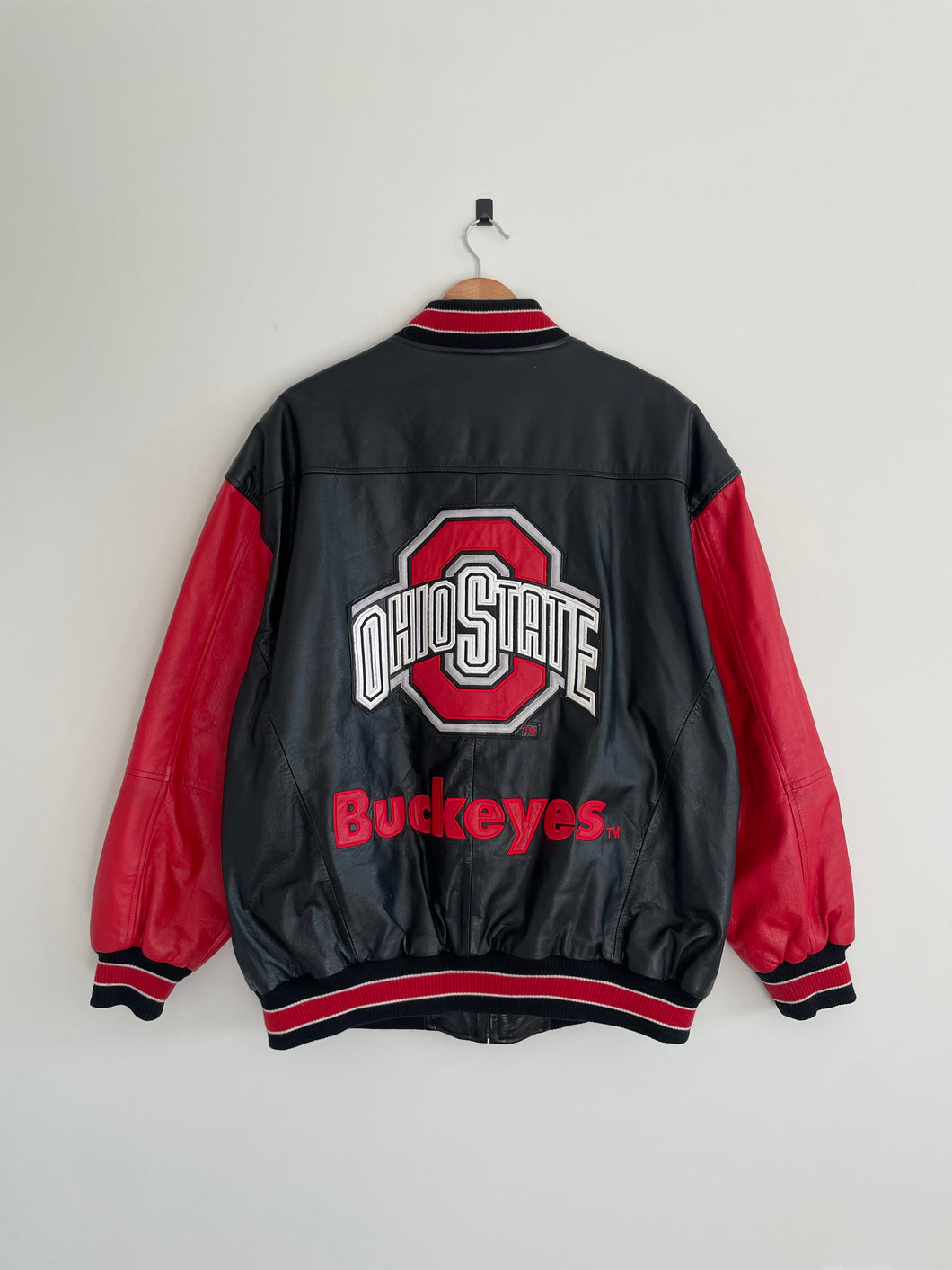XL - Vintage Ohio State Buckeyes Genuine Leather Jacket - Double Sided - Rare