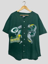 Load image into Gallery viewer, XL - Vintage Green Bay Packers 1996 Button Up Baseball T-Shirt
