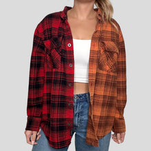 Load image into Gallery viewer, L - Red/Black Split Dyed Flannel
