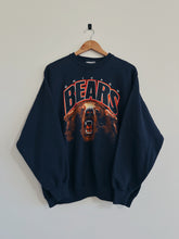 Load image into Gallery viewer, Navy blue sweatshirt with bear graphic and &#39;BEARS&#39; text on a hanger against a white wall
