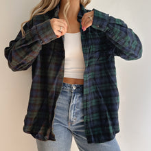 Load image into Gallery viewer, L - Dark Blue/Green Split Dyed Flannel
