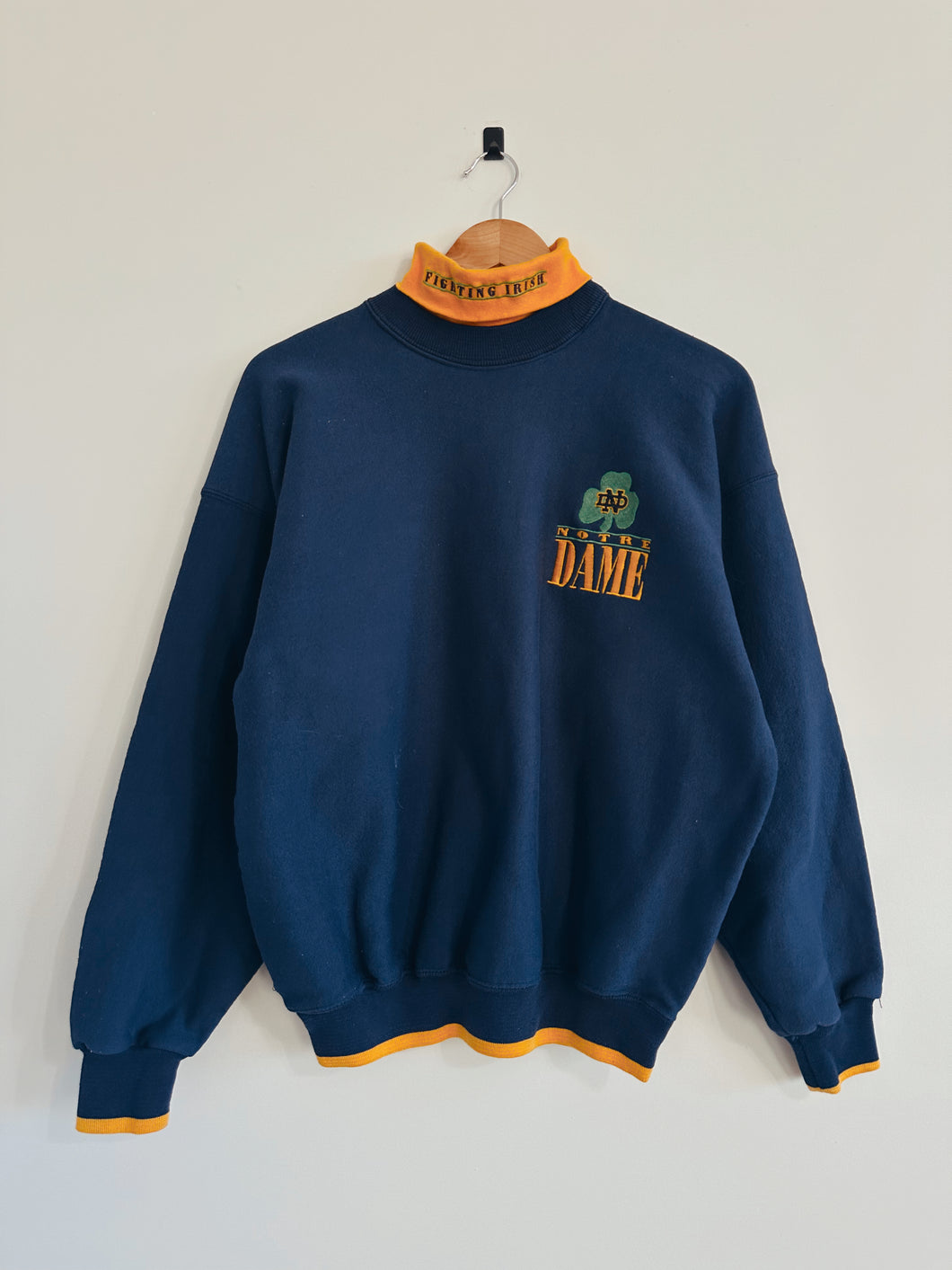 M - Vintage Notre Dame Turtle Neck Crewneck