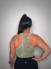 Load image into Gallery viewer, light olive racerback acid washed tank top
