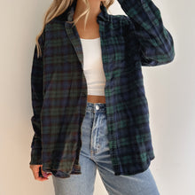 Load image into Gallery viewer, L - Dark Blue/Green Split Dyed Flannel
